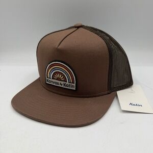 Kanvas by Katin Bloom Canvas Trucker Hat Cap Brown Snapback Adjustable NWT